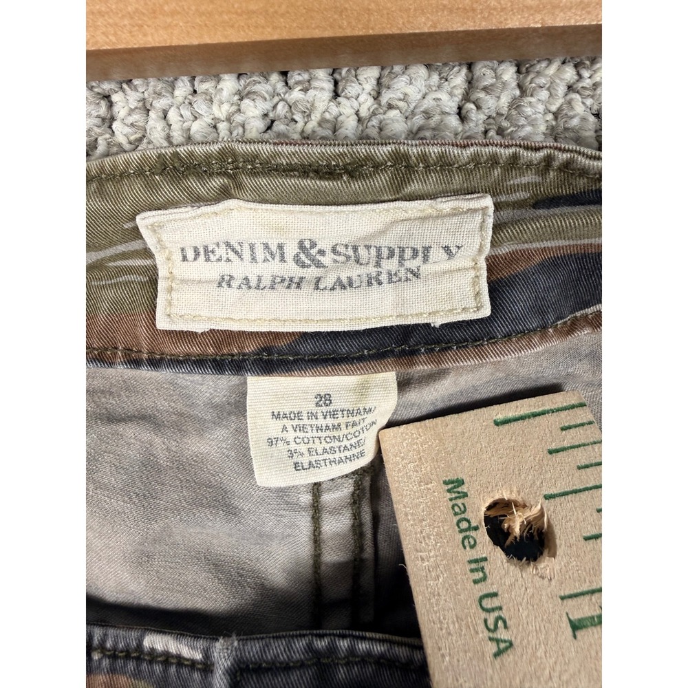 Denim & Supply Ralph Lauren Tiger Stripe Camo Skinny Pants 28 Green Military Zip - Picture 7 of 10